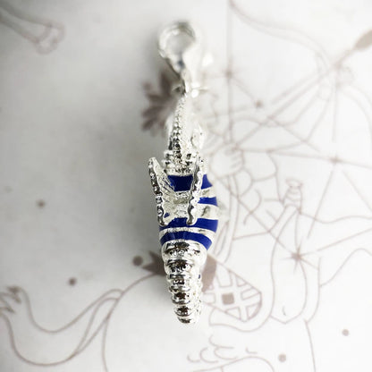 Damen-Charm-Anhänger Seepferdchen Emaille tropisch DIY aus Sterlingsilber