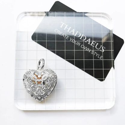 Damen-Charm-Anhänger Herz-Medaillon Glamour aus Sterlingsilber