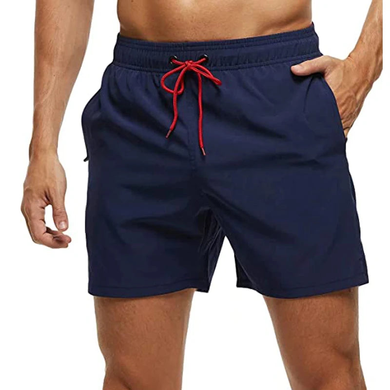 Herren-Badeshorts mit Farbverlauf, schnelltrocknend, mit Reißverschlusstaschen und Mesh-Futter – modische Schwimmshorts für den Strand