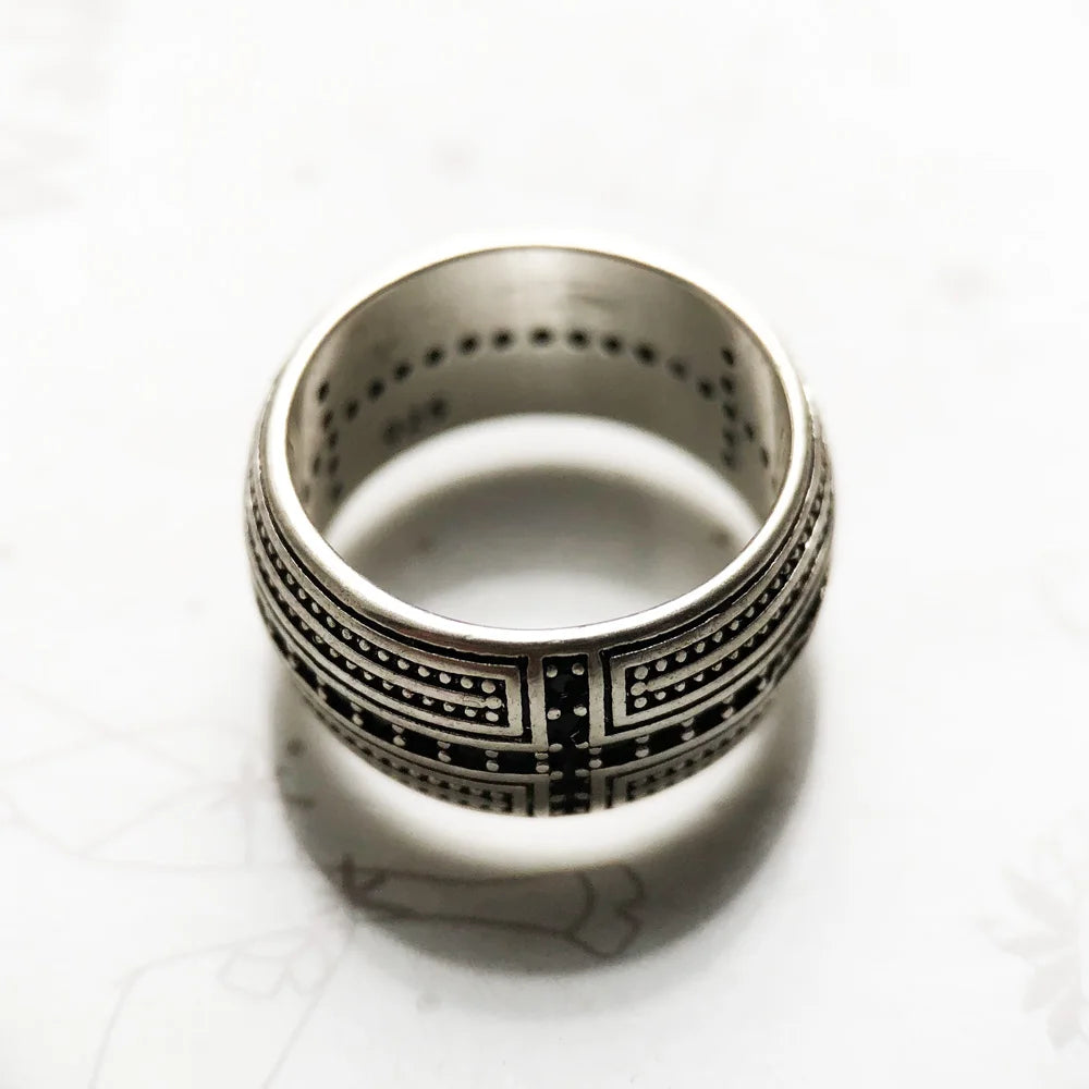 Damen-Ring schwarzes Kreuz CZ Seele aus Sterlingsilber