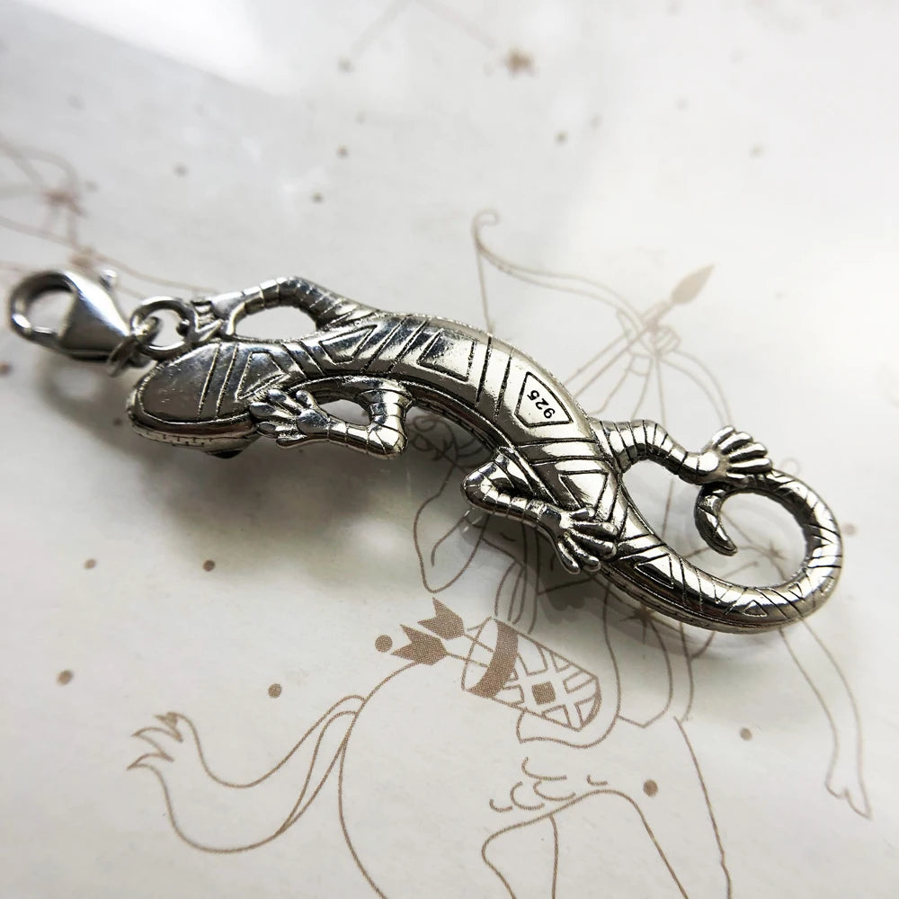 Damen-Charm Eidechse mit Türkis aus Sterlingsilber