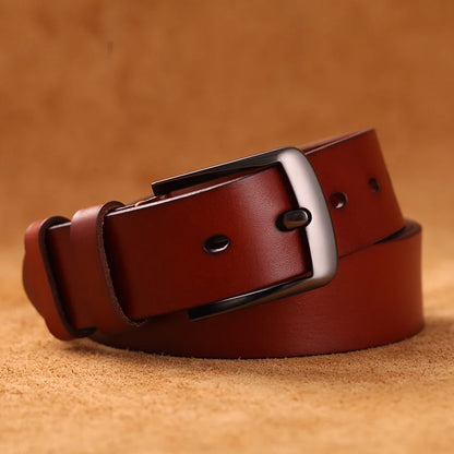 Herren Echtleder-Gürtel 3,8 cm Stiftschnalle Jeans Business Rindsleder Retro
