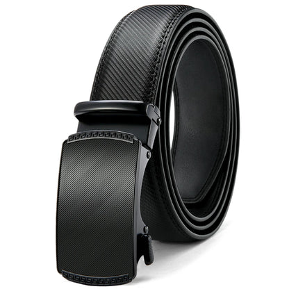 Herren Echtleder-Gürtel Luxus 3,5 cm Automatik-Schnalle Rindsleder Verstellbar