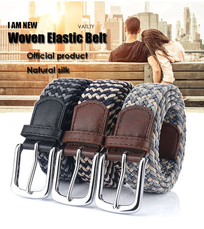 Unisex Gürtel Gewebe Elastikband Silberne Metallschnalle Jeans Geeignet Alltag Freizeit