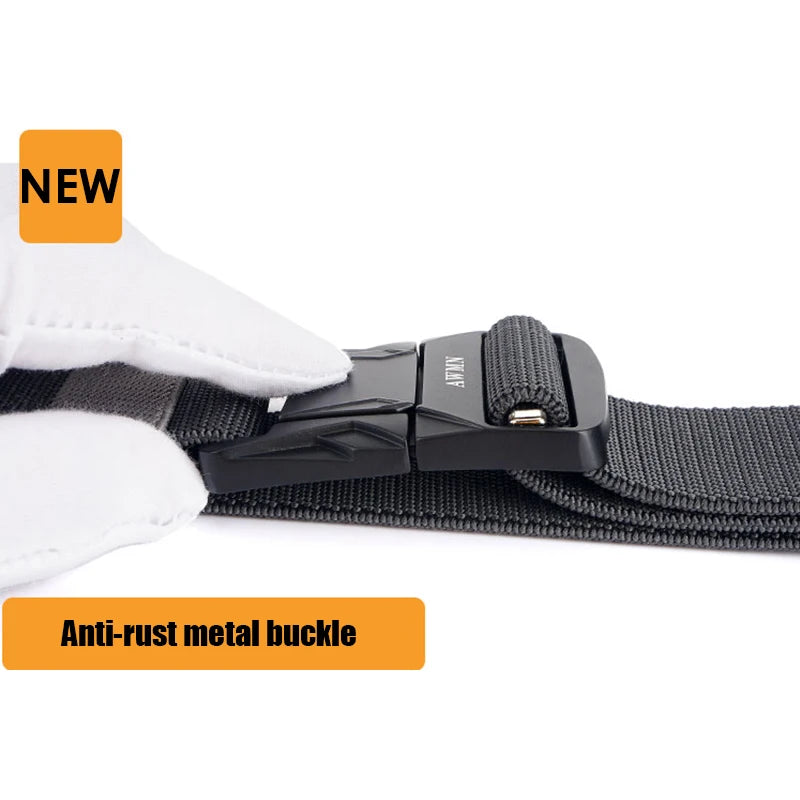 Herren-Taktischer Gürtel Dehnbar Aus Nylon Mit Metall-Schnellverschluss Für Outdoor-Einsätze Und Arbeit