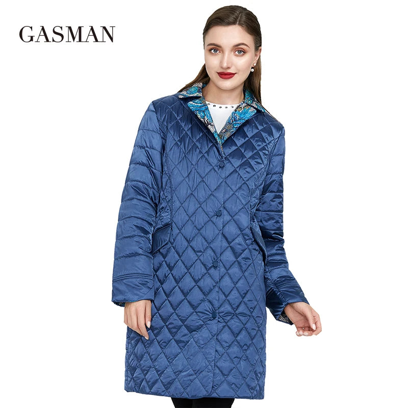 Damen-Winterdaunenjacke mit Kapuze und Kontrastdesign – modischer, warmer Parka für den Alltag