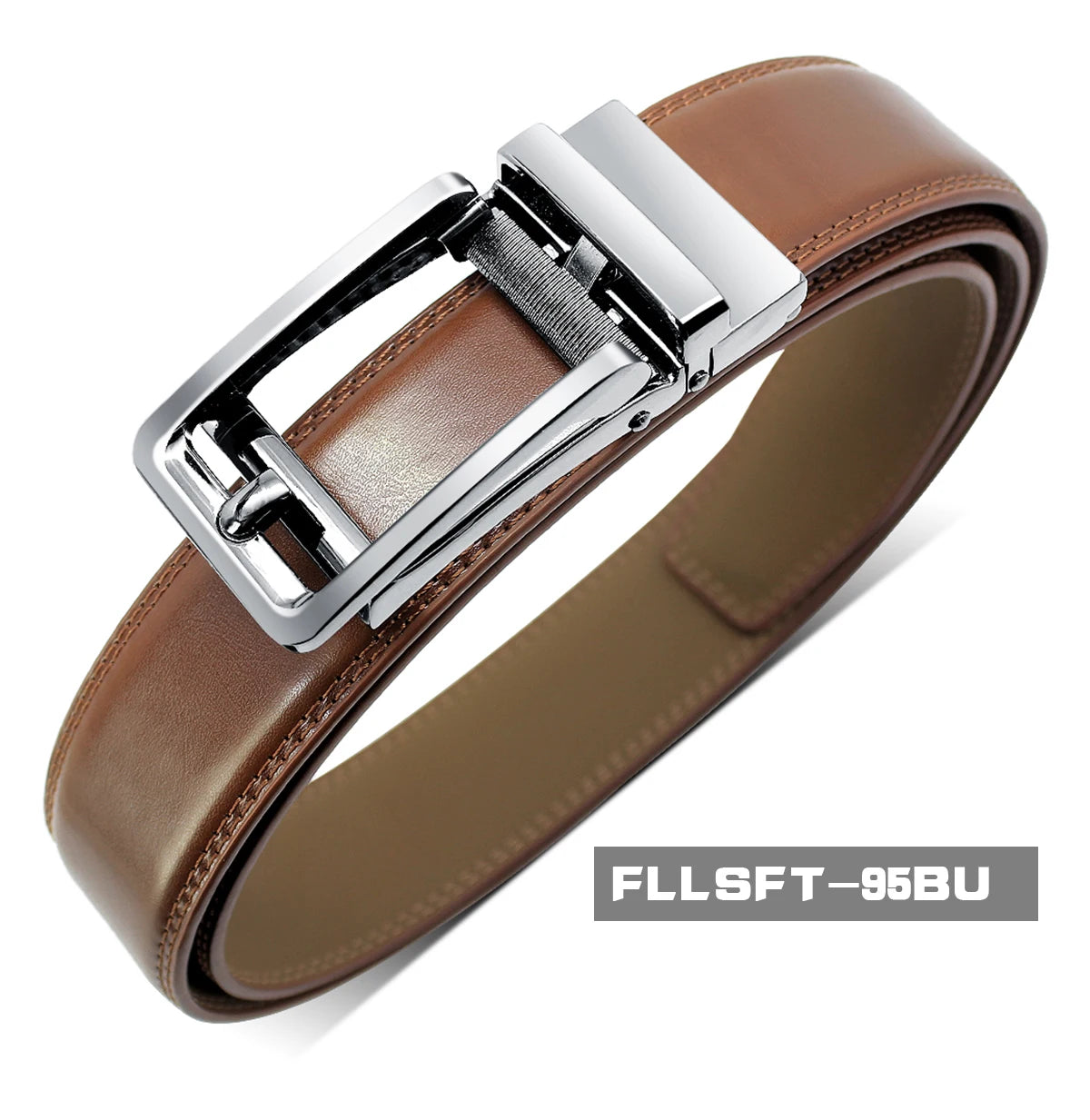 Herren Echtleder-Gürtel 3,5 cm Automatik-Schnalle Rindsleder Business Casual