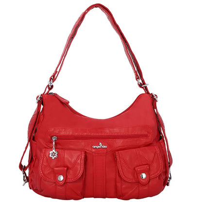 Damen-Schultertasche Aus Soft-PU Großes Fassungsvermögen Vielseitig Einsetzbar Mit Reißverschluss Und Innenfach