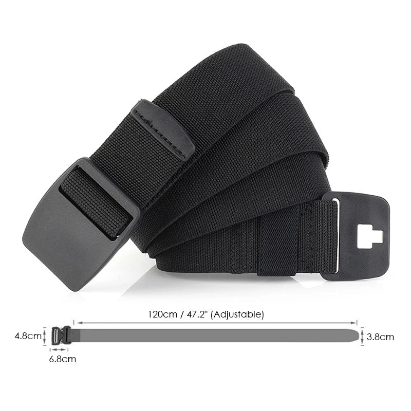 Unisex-Stretch-Gürtel Metallfrei mit Schnellverschluss Elastischer Nylon-Gürtel für Alltag