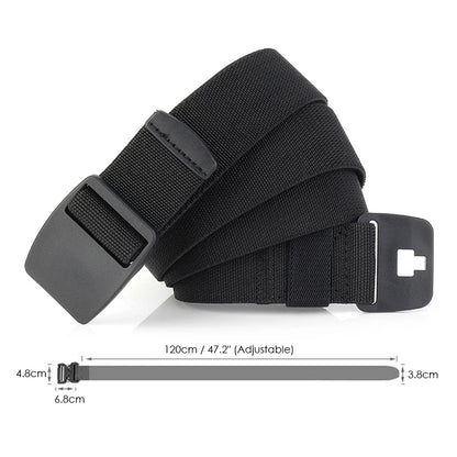 Unisex-Stretch-Gürtel Metallfrei mit Schnellverschluss Elastischer Nylon-Gürtel für Alltag