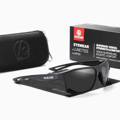Sonnenbrille quadratisch polarisiert 65mm Outdoor Angeln Sport Herren