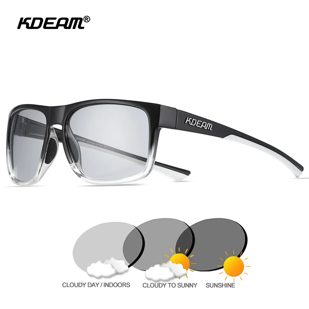 Sonnenbrille quadratisch photochrom polarisiert rutschfest Outdoor Unisex