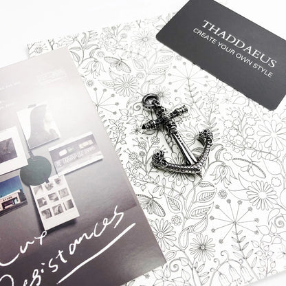 Damen-Charm-Anhänger Totenkopf Anker Punk Rebel aus Sterlingsilber
