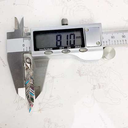 Damen-Charm-Anhänger bunte Federn Sommer aus Sterlingsilber