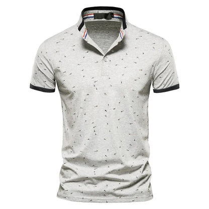 Herren Polo-Shirt im Casual-Stil mit Stehkragen aus Baumwolle