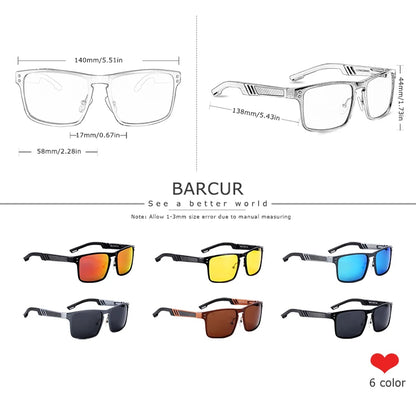 Sonnenbrille Al-Mg quadratisch polarisiert Spiegel Sport Herren Damen