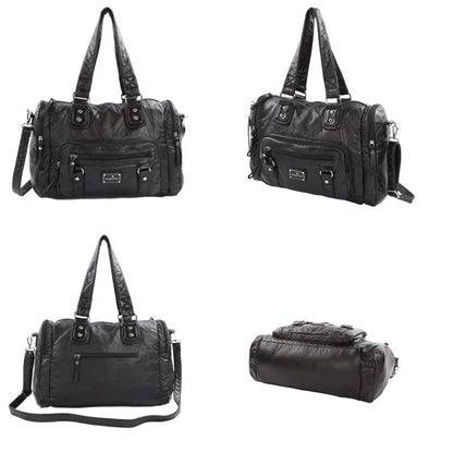 Damen-Schultertasche aus PU-Leder mit Top-Griff und extrem großem Fassungsvermögen für Alltag