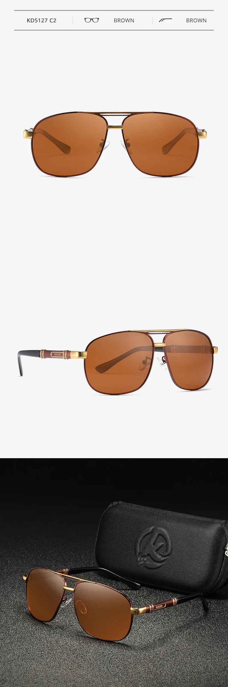 Sonnenbrille Al-Mg quadratisch polarisiert Outdoor UV400 Herren Damen