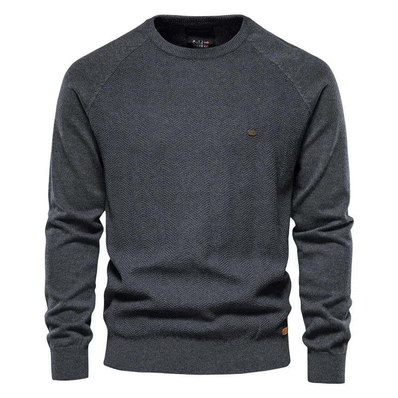 Herren Pullover aus Baumwolle mit lässigem Drop-Hülsen-Design für den Winter