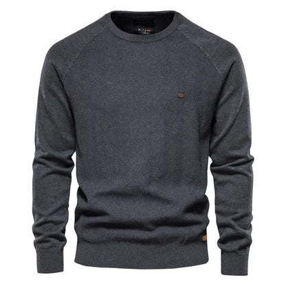 Herren Pullover aus Baumwolle mit lässigem Drop-Hülsen-Design für den Winter