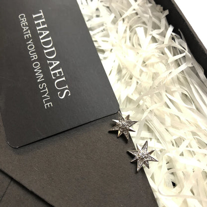 Damen-Ohrstecker Magic Star handgefertigt Vintage aus Sterlingsilber