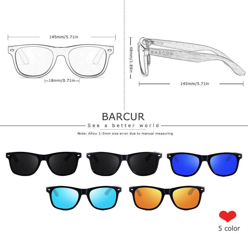 Sonnenbrille Walnuss schwarz polarisiert UV400 Holz Original-Etui Herren