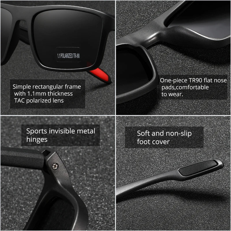 Sonnenbrille rechteckig TR90 ultraleicht polarisiert 1,1mm Fahren Cat.3 Unisex