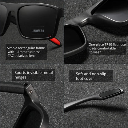 Sonnenbrille rechteckig TR90 ultraleicht polarisiert 1,1mm Fahren Cat.3 Unisex