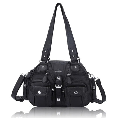 Damen-Umhängetasche Vintage-Stil mit Mehrfachfächern für Alltag und Freizeit Schultertasche