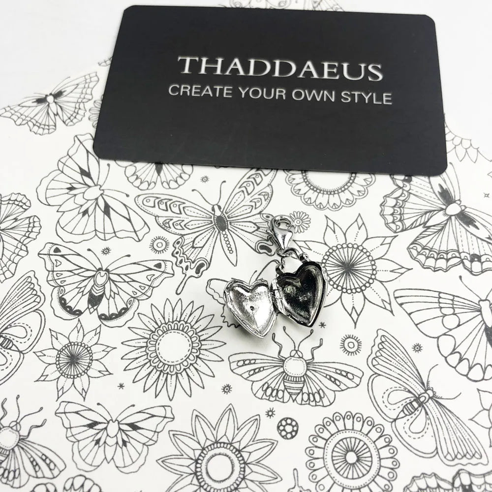 Damen-Charm-Anhänger Herz-Medaillon Vintage II aus Sterlingsilber