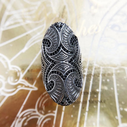Damen-Ring Maori-Tattoo kulturell aus Sterlingsilber