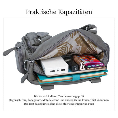 Damen-Schultertasche aus PU-Leder in kompakter Bauweise mit Angenehmer Haptik und Mehrfachfächern