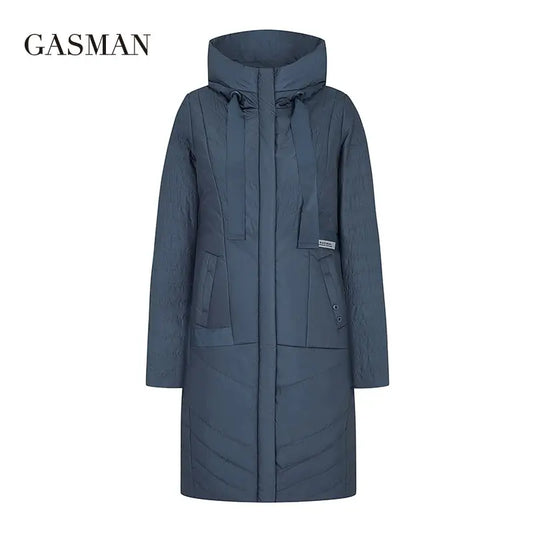 Lange Damen-Winterjacke mit Reißverschlusstaschen und Gürtel – Hochwertiger Parka für kalte Tage