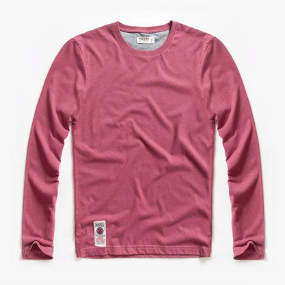 Herren Langarm T-Shirt aus Baumwolle in einfarbigem Design für Frühling und Herbst