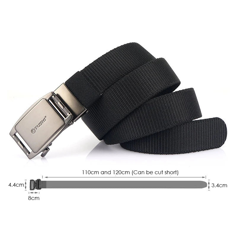 Herren-Gürtel aus Metall mit automatischer Schnalle, 3,5 cm Breite, Länge 100–120 cm