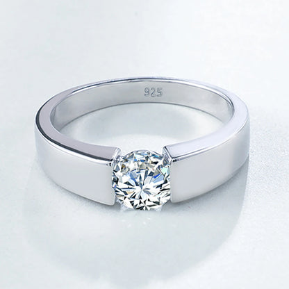 Unisex-Ring aus Silber 925 mit Moissanite 0,5–1 Karat Zertifiziert für Hochzeit und Verlobung