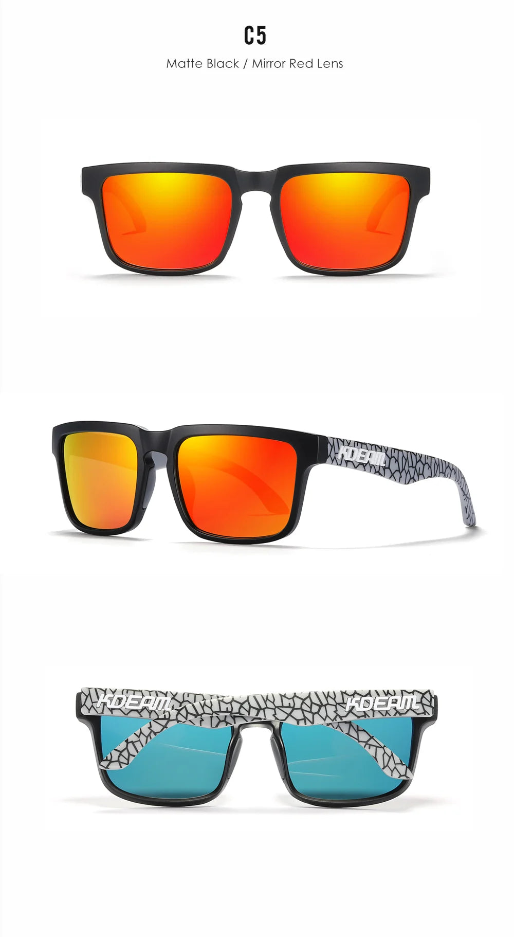 Sonnenbrille quadratisch polarisiert Angeln Lifestyle Spiegel Hartbox Unisex