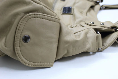 Damen-Schultertasche Aus PU-Leder Mit Reißverschluss Und Innenfächern Großes Stauraumvolumen