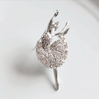 Brosche Ballett Tänzerin Strass Goldfarbig Hijab Pins Anmutig Damen