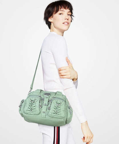 Damen-Satchel-Handtasche Aus PU-Leder Mit Top-Handle Und Mehrfachen Taschen Für Vielseitige Aufbewahrung