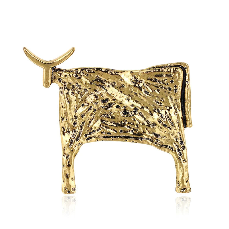Brosche Stier Emaille Sternzeichen Rind Kuh Tier Schmuck Unisex