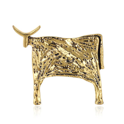 Brosche Stier Emaille Sternzeichen Rind Kuh Tier Schmuck Unisex