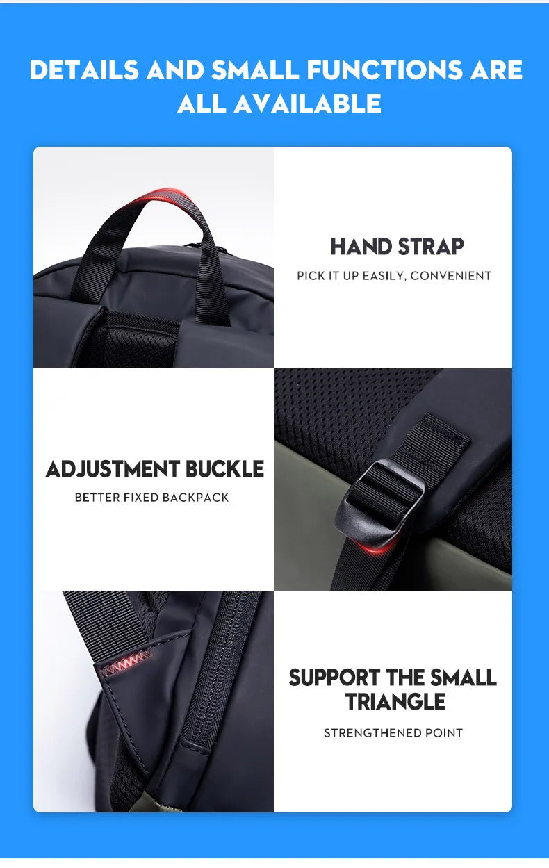 Herren-Schulrucksack Mit Laptopfach Und Wasserdicht Großes Fassungsvermögen Für 15-Zoll-Laptops