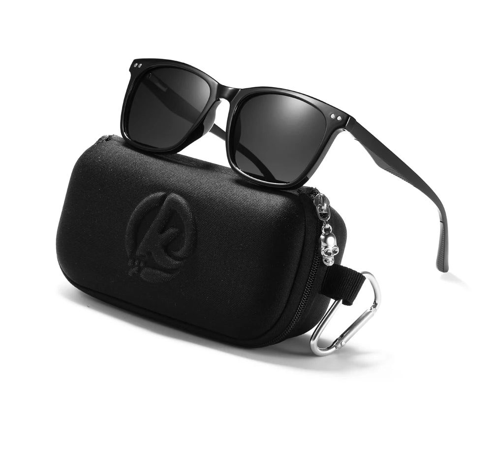 Sonnenbrille quadratisch TR90 polarisiert Federgelenk Angeln Herren