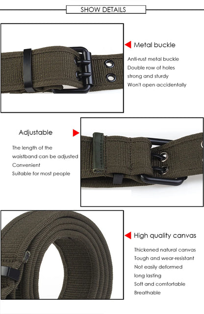 Herren-Gürtel aus Canvas mit 3,8 cm Breite - Geeignet für Wanderungen im Freien, Langlebig
