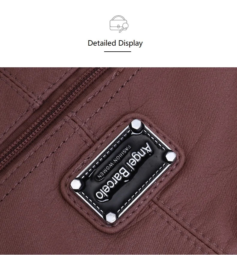 Damen-Handtasche aus PU-Leder mit Mehrfachfächern und Reißverschluss und verstellbarem Schultergurt