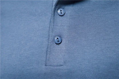 Herren Langarm T-Shirt mit Button-Down-Henley-Kragen aus hochwertiger Baumwolle