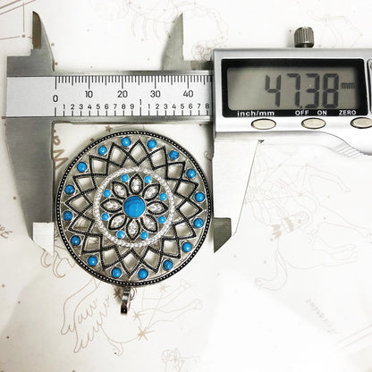 Damen-Charm-Anhänger Türkis-Stein Ornament aus Sterlingsilber
