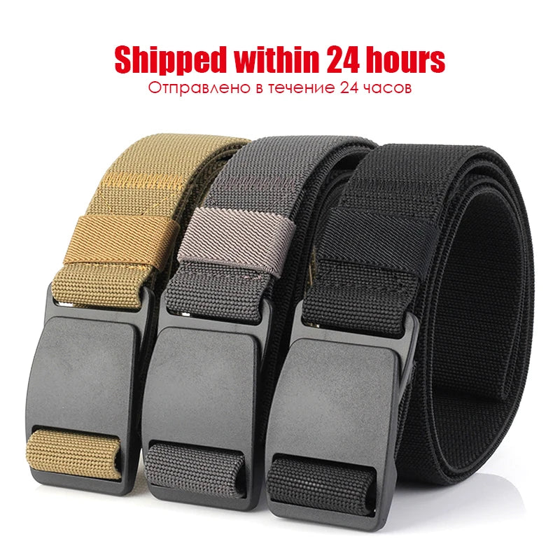 Unisex-Stretch-Gürtel Metallfrei mit Schnellverschluss Elastischer Nylon-Gürtel für Alltag