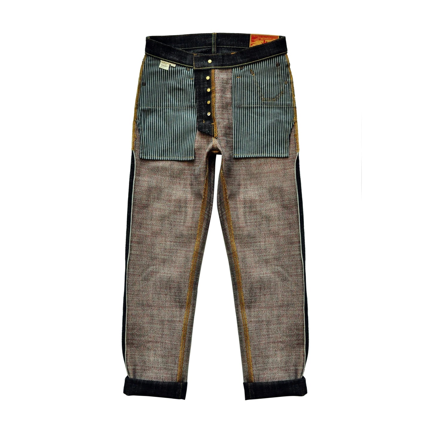 Herren Jeans im Taper Fit aus Raw Denim mit versilberten Knöpfen